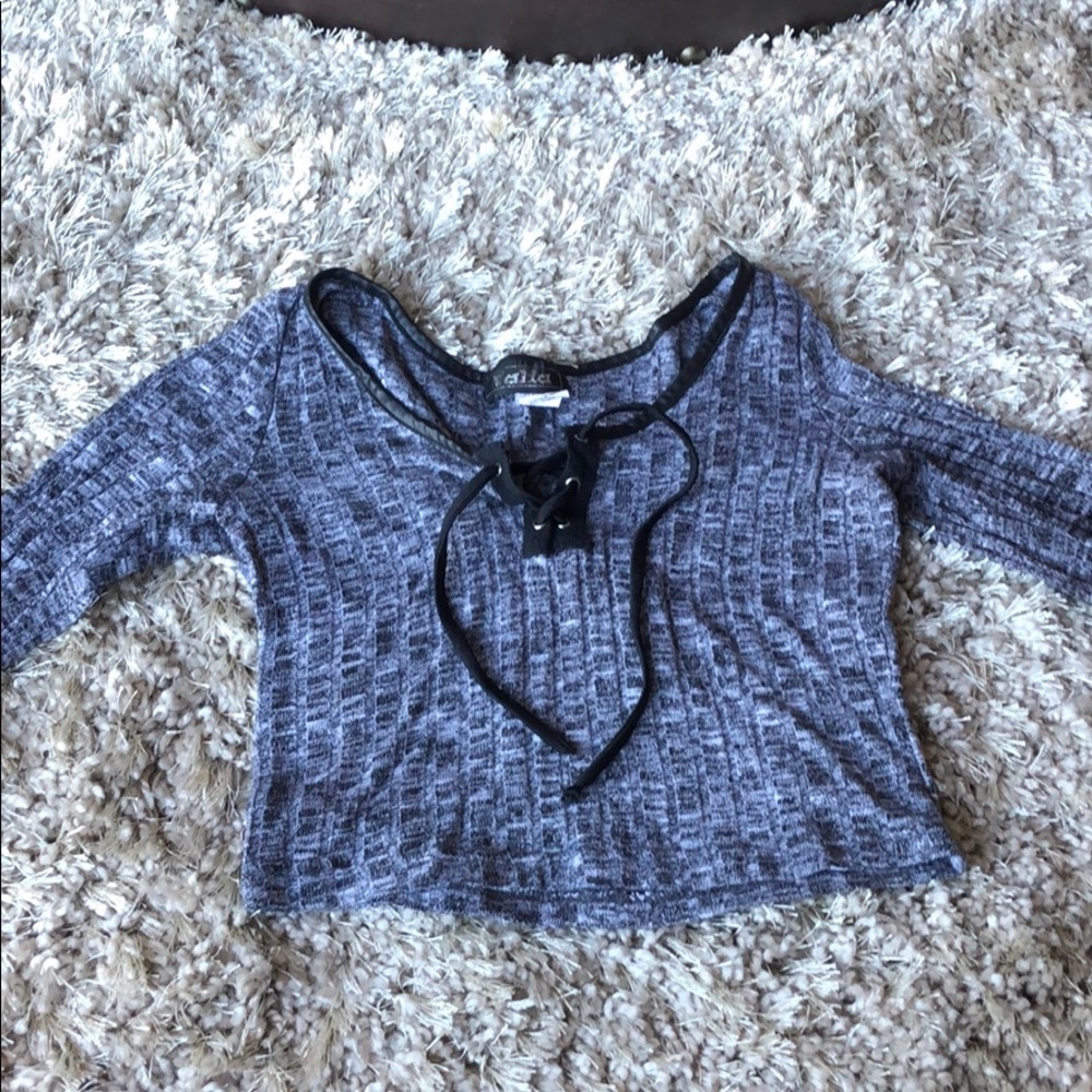 Grey Crop Top - Picture 2 of 4